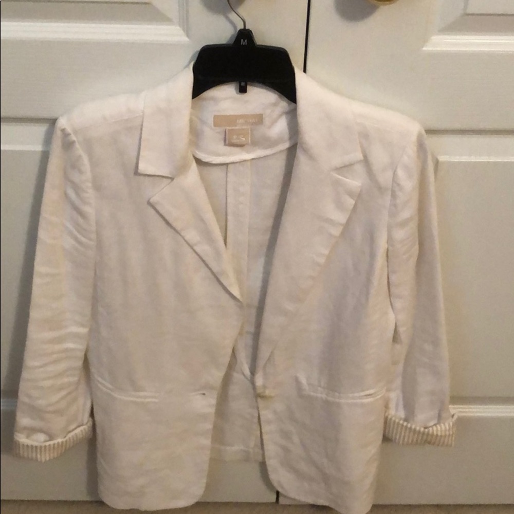 Michael Kors white linen oversized blazer